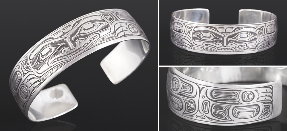 Bear bracelet Joe Wilson Kwakwaka'wakw Oxidized silver 6 x ¾ 500 jewelry northwest coast native art