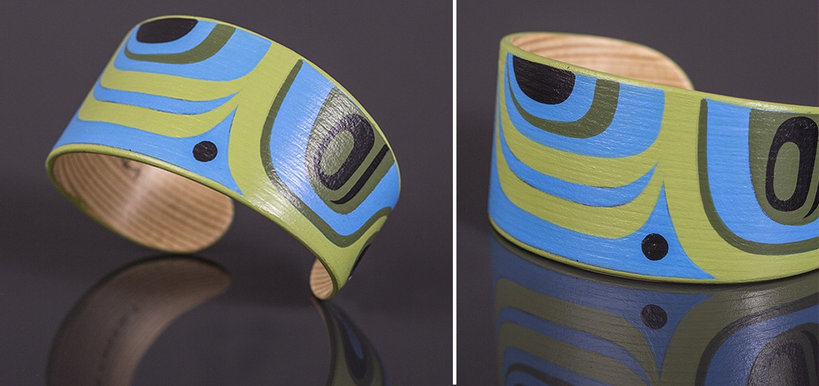 Curled maple bracelet Steve Smith – Dla’kwagila Oweekeno contemporary northwest coast native art