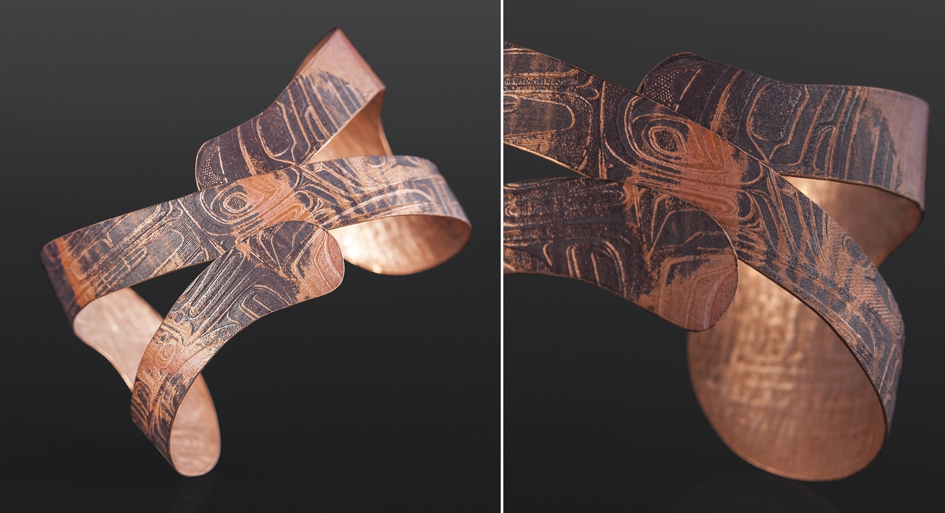 Windy bracelet Gwaai Edenshaw Haida Rolled copper 6 x 1 3/4 425 jewelry northwest coast native art