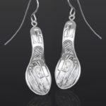 raven spoon earrings Bill Bedard Haida Silver 1 1/4 x 1/2 jewelry northwest coast native art