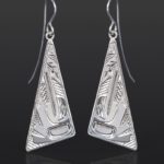 hummingbird triangle earrings Bill Bedard Haida Silver 1 3/4 x 3/4 jewelry northwest coast native art