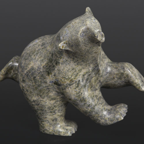 Dancing Polar Bear Ashevak Adla Inuit Serpentine 11 x 8 x 3½ inuit sculpture carving stone