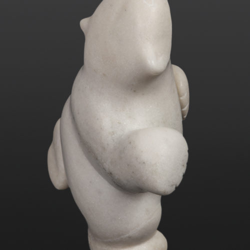Markusie Papigatuk Inuit Marble 6” x 8” x 4” Dancing Snow Bear polar bear inuit sculpture carving stone cape dorset