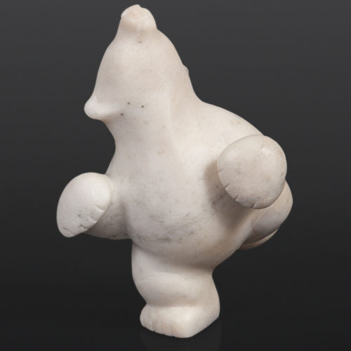 Markusie Papigatuk Inuit Marble 6” x 8” x 4” Dancing Snow Bear polar bear inuit sculpture carving stone cape dorset