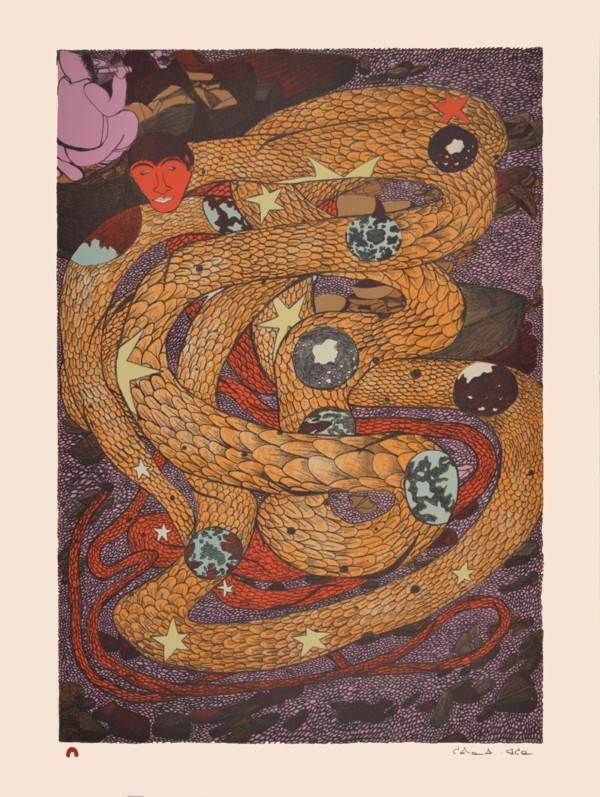 Shuvanai Ashoona Lithograph 76 x 22 700 Inner worlds cape dorset inuit print