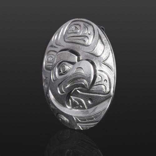 Eagle pendant Gus Cook Kwakwaka'wakw silver Repoussé jewelry pendant native art northwest coast 2 x 2 1400
