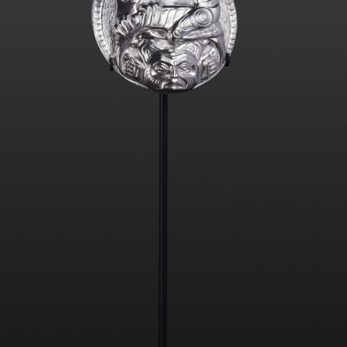 sisiutl pendant serpent wolf Gus Cook Kwakwaka'wakw silver Repoussé jewelry native art northwest coast 2 1/2 x 2 1/2 2800