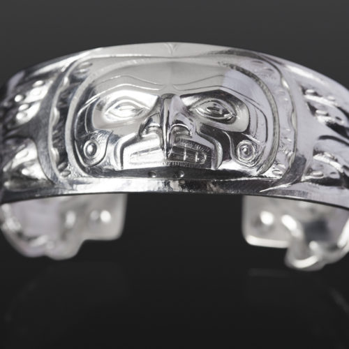 octopus bracelet custom stand Gus Cook Kwakwaka'wakw silver Repoussé jewelry native art northwest coast 6 1/2 x 1 2400