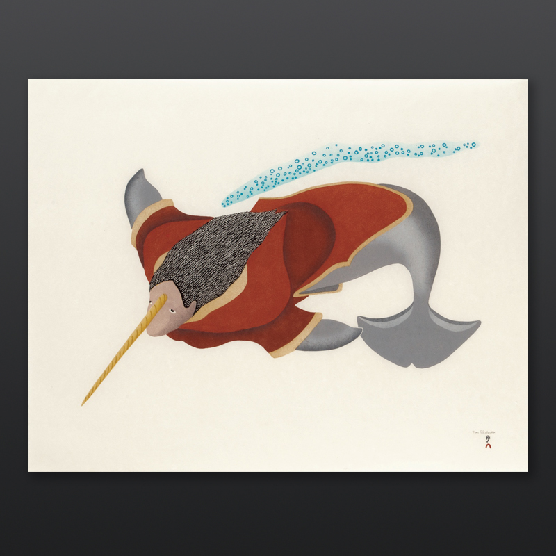 Narwhal Spirit
Tim Pitsiulak
Inuit
Stonecut & Stencil
30½" x 24¼"
$690