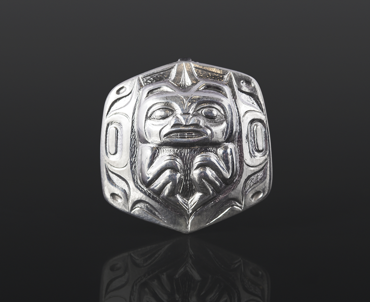 Bear Mother  Gus Cook  Kwakwaka’wakw  Silver  pendant jewelry repousse bear 1 x 1 1200