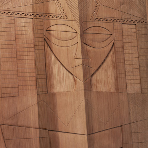 Salamander Panel Greg Robinson Chinook Red cedar 69" x 20" x 2" $5800 Columbia river Northwest coast Chinookan