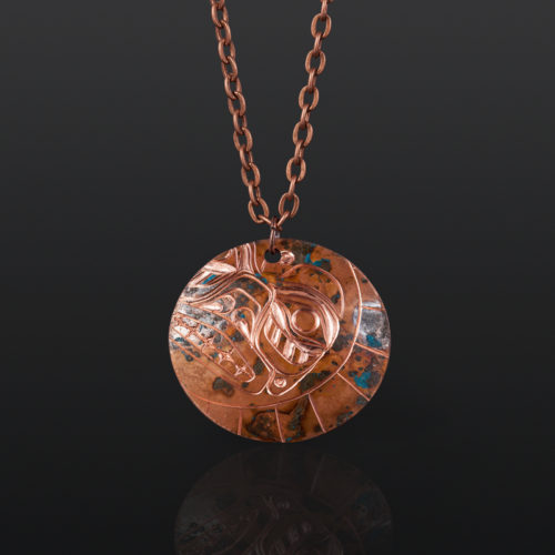 sun necklace jennifer younger tlingit copper carved jewelry necklace