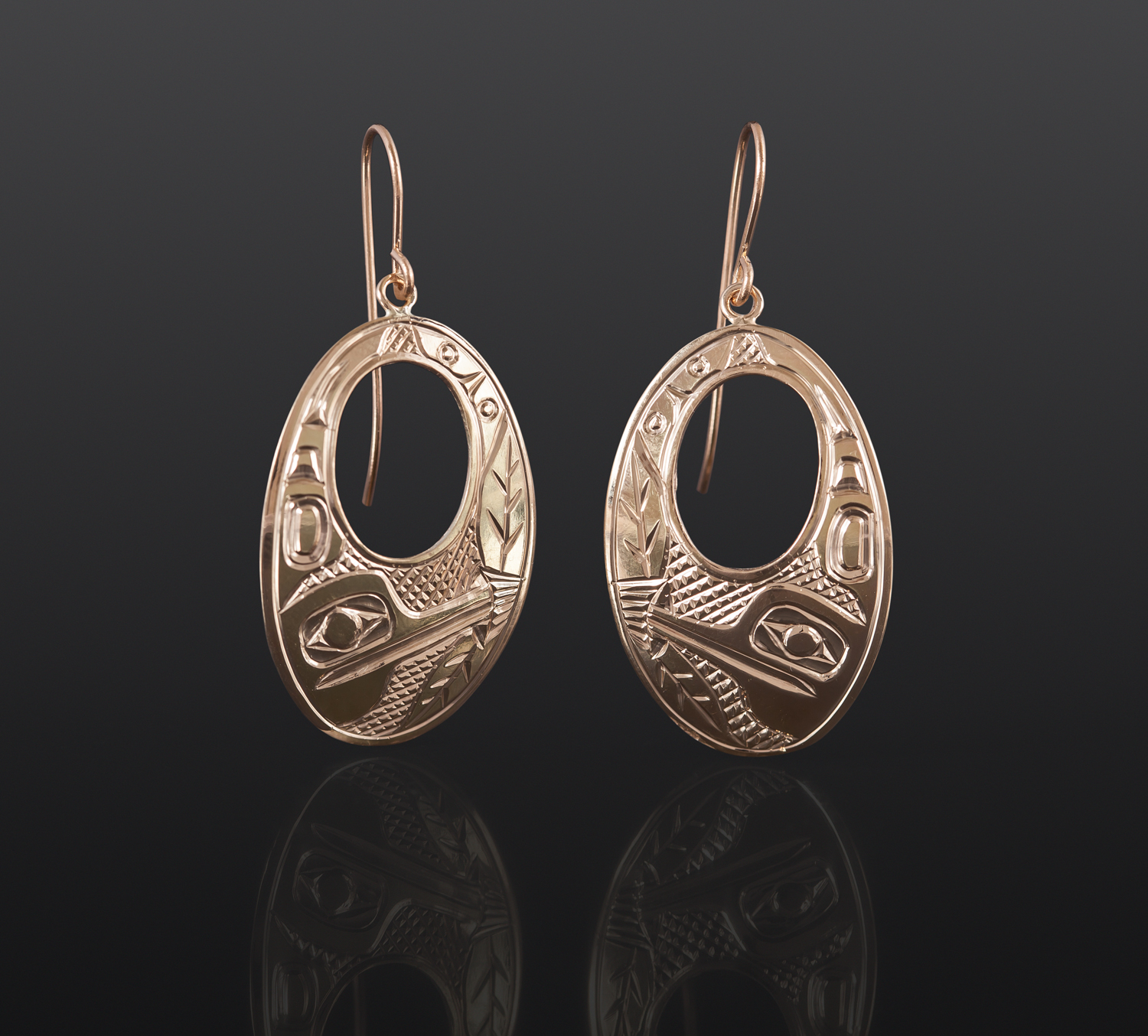 Hummingbird Earrings Bill Bedard Haida 14k gold $995