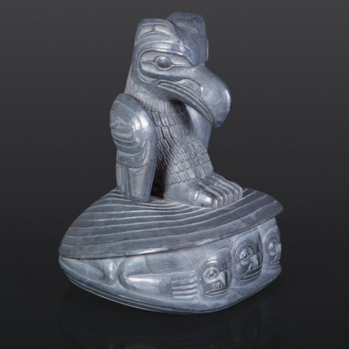 Raven and Clam Shell Ed Russ Haida Argillite carving 4” x 4” x 5” $6500
