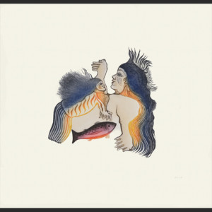 GUIDING SEDNA Cape Dorset Print Collection 2015 PITALOOSIE SAILA Medium: Etching & Aquatint Paper: Arches White Printer: Studio PM Size: inches (68.5 x 69.5 cm) Price: $775