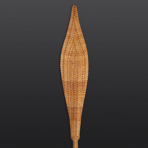 Threading Past to Present II Woven Cedar Paddle Paul Rowley Tlingit/Haida Cedar, woven cedar bark 63½” x 7” x 1” $4200