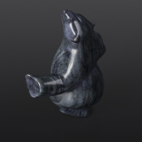 Happy Balancing Bear Isaaci Petaulassie Inuit Serpentine 5” x 2½” x 5” $400