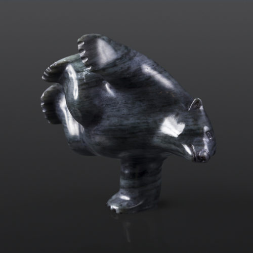 Happy Balancing Bear Isaaci Petaulassie Inuit Serpentine 5” x 2½” x 5” $400