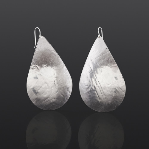 Abstract Teardrops Gwaii Edenshaw Haida Silver, 2¼” x 1¼” $135