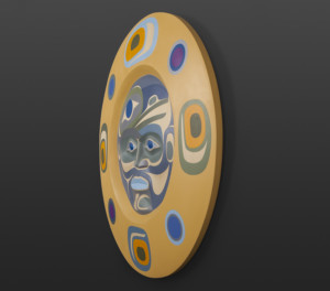 Calmness Begins Steve Smith - Dla'kwagila Oweekeno Yellow cedar, paint 25" dia. x 1" $5800