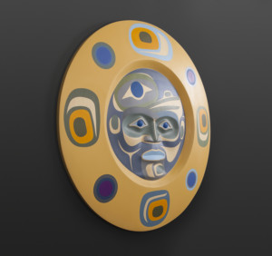 Calmness Begins Steve Smith - Dla'kwagila Oweekeno Yellow cedar, paint 25" dia. x 1" $5800