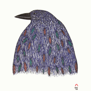 NINGIUKULU TEEVEE Iridescent Raven Stonecut & Stencil Printer: Tapaungai Niviaqsi 35 x 30.5 cm; 13 3/4 x 12 in. $400 US