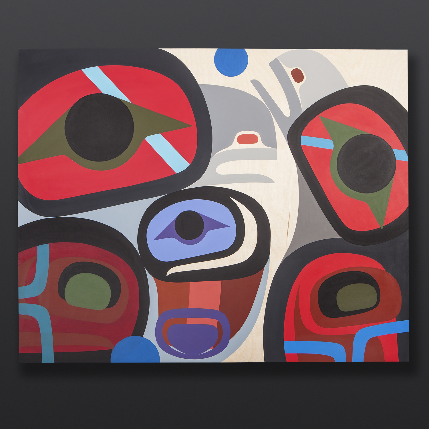 Family Steve Smith - Dla’kwagila Oweekeno Acrylic on birch panel 30” x 24” $2500