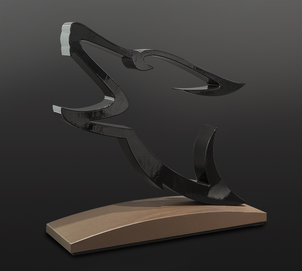 Legends of the Wolf (III/X) Susan Point Coast Salish Aluminum, cedar 18" x 17" x 6"