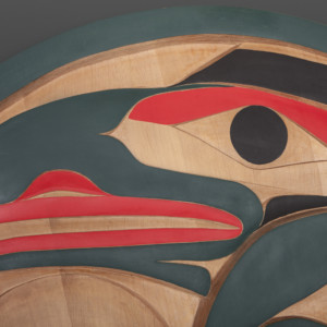 Red and Green Raven Tim Paul Nuu-Chah-Nulth Red cedar, paint