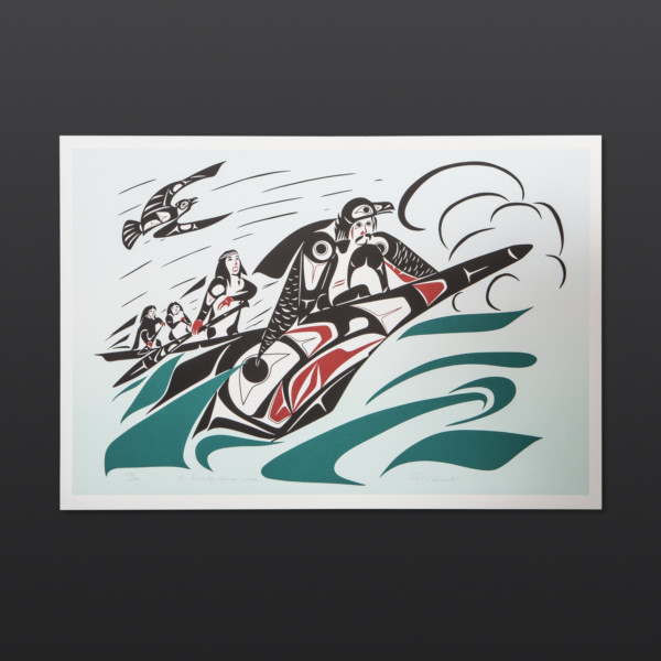 Eagle War Canoe Robert E. Sebastian Gitksan Limited Edition Serigraph 21.5" x 15" $145