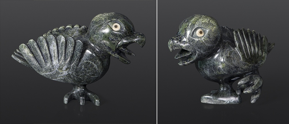 Big Owl Toonoo Sharky Inuit Serpentine 12" x 8" x 6"