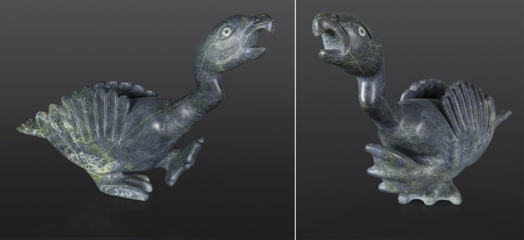 Goose Stepping Toonoo Sharky Inuit Serpentine 21" x 18" x 5"