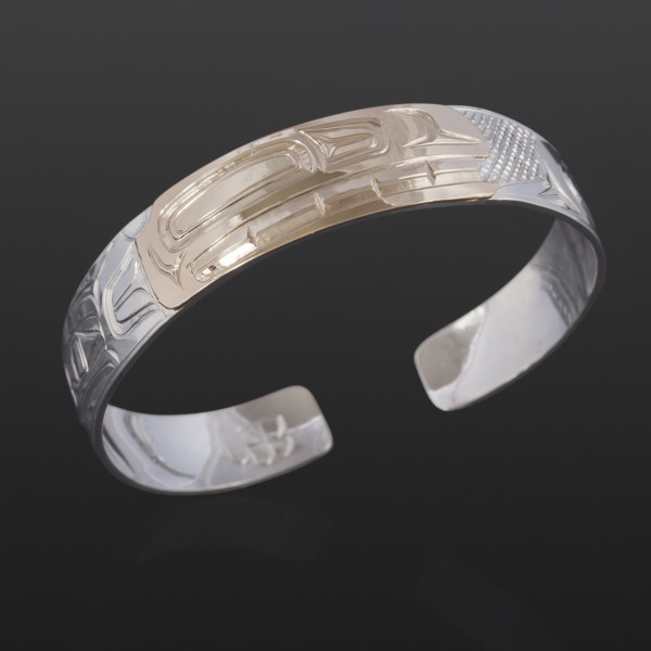 Orca Clan Bracelet William Bedard Haida Silver, 14k goldxv
