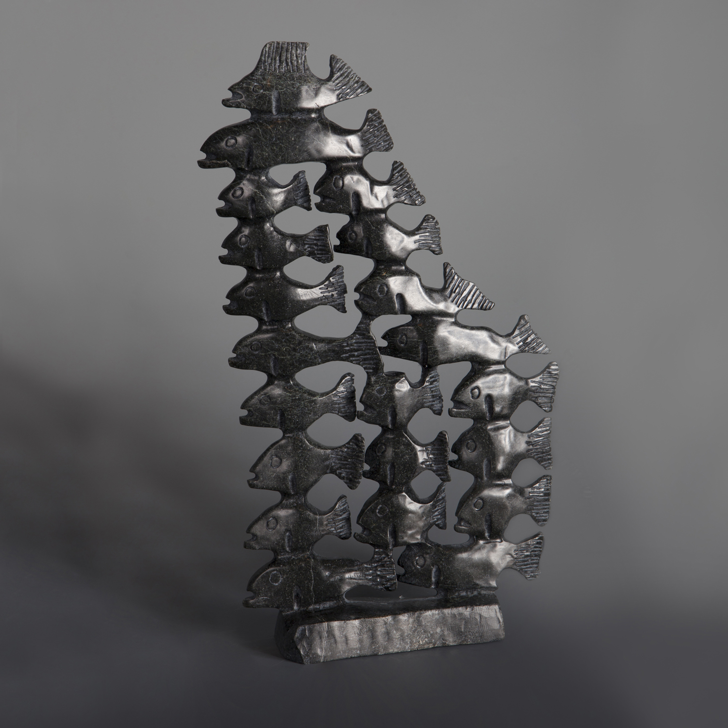 School of Fish Pavinak Petaulassie Inuit Serpentine #40 11 ½” x 6” x 2” $1280