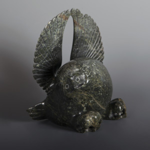 Owls Wings Kelly Etidloie Inuit Serpentine 8” x 7” x 5 ½” $950