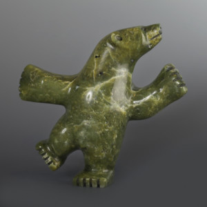 Dancing Bear Adamie Mathewsie Inuit Serpentine #66 6” x 6” x 2” $450