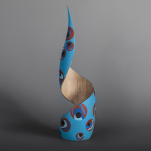 Abundance (Blue) Steve Smith – Dla’kwagila Oweekeno Turned maple, paint 17 ½” x 4 ½” x 4 ½” $3400