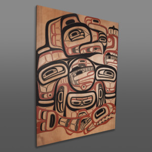 Eagle and the Young Chief David A Boxley Tsimshian Red cedar, paint 47" x 35" x 1¼" $9800