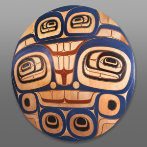 Gwisgwaasgm Gyemgm Aatk - Blue MoonClifton Guthrie
TsimshianRed cedar, paint
32½” dia. x 1”Sold