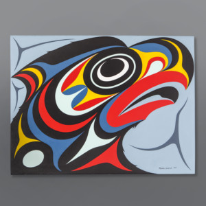 Salish Eagle Maynard Johnny Jr
Coast Salish/Kwakwaka'wakwAcrylic on paper, conservation frame
40½” x 33"$3600