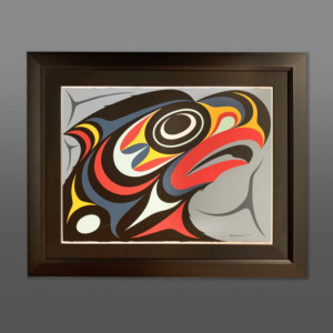 Salish Eagle Maynard Johnny Jr
Coast Salish/Kwakwaka'wakwAcrylic on paper, conservation frame
40½” x 33"$3600
