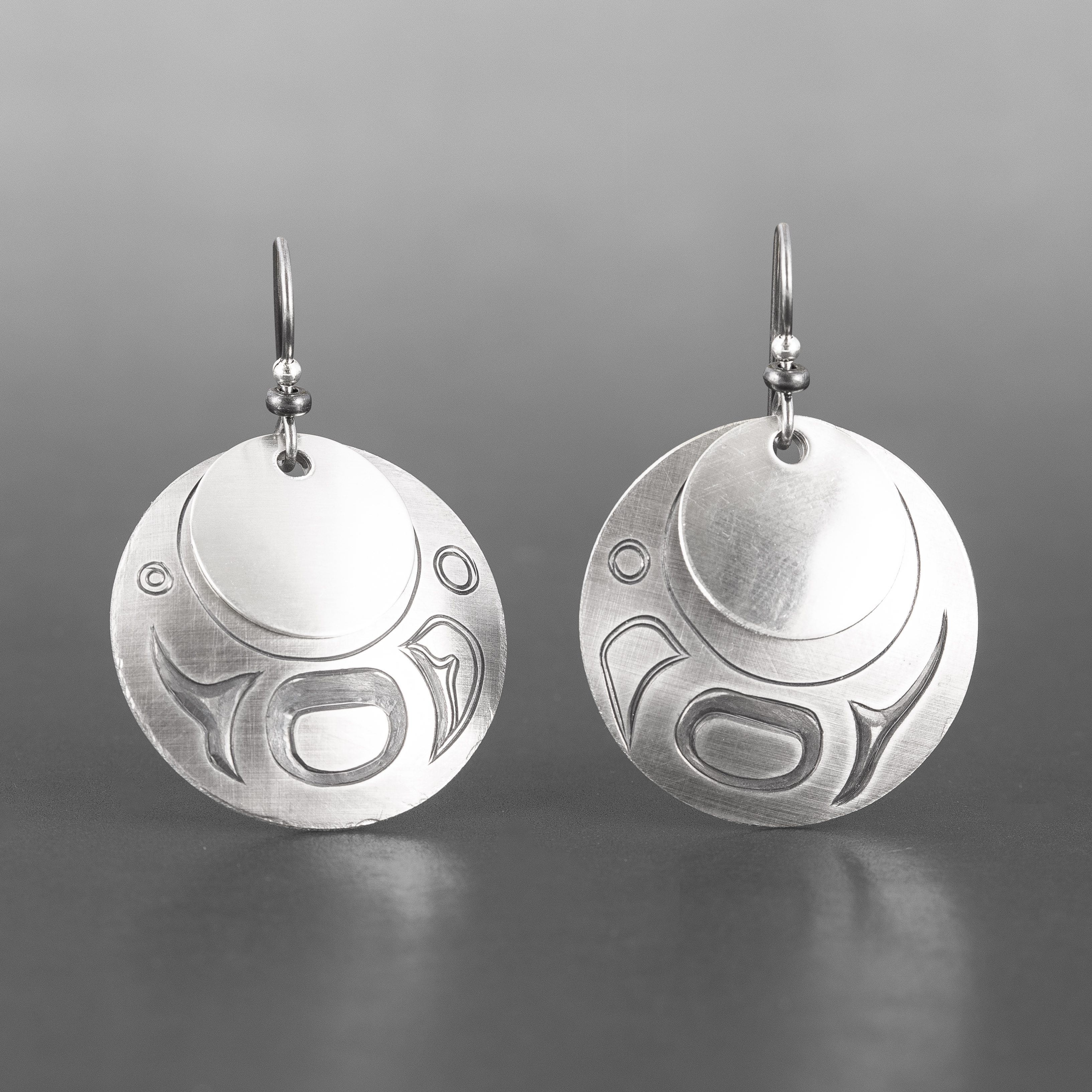 Moonshadow Earrings
Jennifer Younger
Tlingit
Silver
1 ¼” dia.
$200