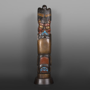 Woodcarver's bronze Totem Preston Singletary Tlingit beaver woodpecker