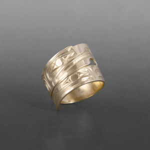 Lovebirds Wrap Ring Bill Bedard Haida 14k gold