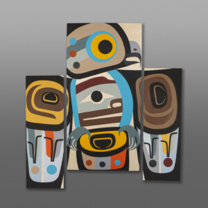 Knowing (Owl Triptych)  Steve Smith - Dla'kwagila Oweekeno Acrylic paintings on birch panels
