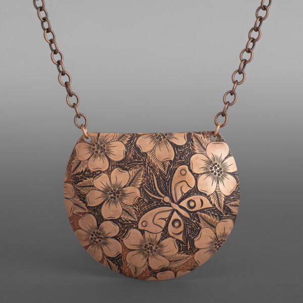 Butterfly and Roses Necklace