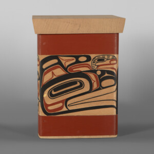 The Four Clans
Bentwood Box
David A Boxley
Ts'msyen
Red cedar, paint
12" x 9" x 9"
$4000