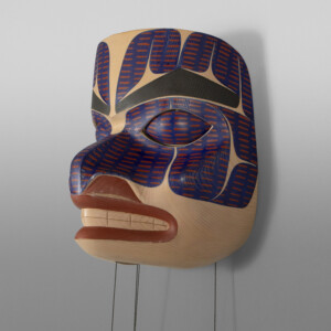 "Ol"
Bear Sleeper Mask
David A Boxley
Ts'msyen
Red cedar, yellow cedar, string, paint
12"h (22" with salmon) x 11"w x 8"d
$13,000