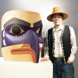 David Boxley with Big Eagle Sculpture
