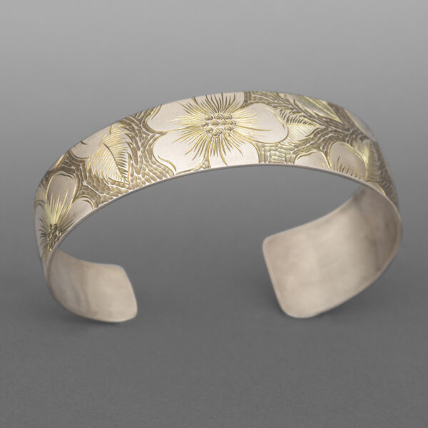 Wild Rose & Butterfly Bracelet Silver